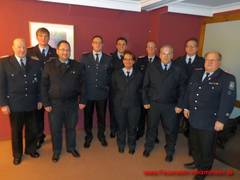 Das künftige Kommando der Ortsfeuerwehr Silberborn (v.l.n.r.): Manfred Fahrenholz, Sprecher Altersgruppe; Nils-Peter Kriegel, Ortsbrandmeister; Markus Koch, Jugendfeuerwehrwart; Peter Penke, Gruppenführer Gruppe 1; Robin Böker, Schriftwart; Nadine Schilling, Kinderfeuerwehrwartin; Dirk Sturm, Gruppenführer Gruppe 2 und Gerätewart; Mario Martin, Kleiderwart; Christoph Penke, Kassenwart; Rüdiger Schrader, stellv. Ortsbrandmeister